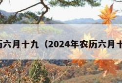 农历六月十九（2024年农历六月十九）