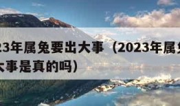 2023年属兔要出大事（2023年属兔要出大事是真的吗）