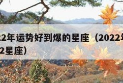 2022年运势好到爆的星座（2022年运势12星座）