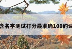 包含名字测试打分最准确100的词条