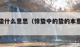 惊蛰的蛰什么意思（惊蛰中的蛰的本意是什么）