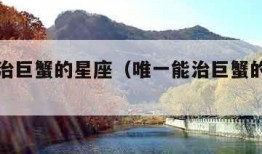 唯一能治巨蟹的星座（唯一能治巨蟹的星座女）