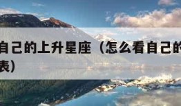 怎么看自己的上升星座（怎么看自己的上升星座查询表）