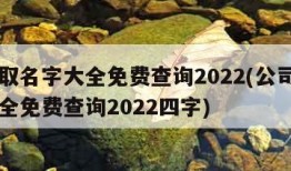 公司取名字大全免费查询2022(公司取名字大全免费查询2022四字)