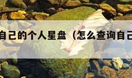 怎么查自己的个人星盘（怎么查询自己的星盘）