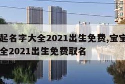 宝宝起名字大全2021出生免费,宝宝起名字大全2021出生免费取名