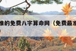中国最准的免费八字算命网（免费最准确的八字算命）