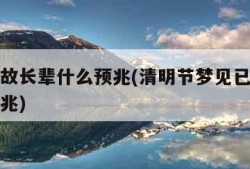 梦见已故长辈什么预兆(清明节梦见已故长辈什么预兆)