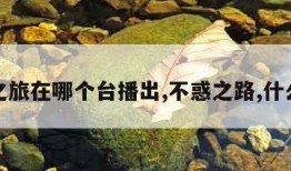 不惑之旅在哪个台播出,不惑之路,什么意思