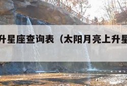 太阳上升星座查询表（太阳月亮上升星座查询表）