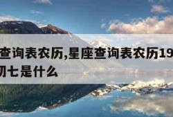 星座查询表农历,星座查询表农历1967年4月初七是什么