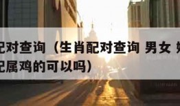 生肖配对查询（生肖配对查询 男女 婚姻属鸡的配属鸡的可以吗）