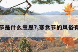 寒食节是什么意思?,寒食节的风俗有哪些