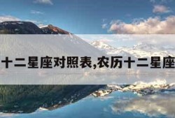 农历十二星座对照表,农历十二星座查询