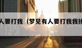 梦见有人要打我（梦见有人要打我我拼命跑和躲藏）