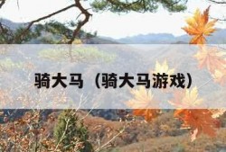 骑大马（骑大马游戏）
