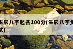 免费生辰八字起名100分(生辰八字免费取名测试)