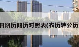 查生日阴历阳历对照表(农历转公历查询)