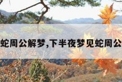 梦见蛇周公解梦,下半夜梦见蛇周公解梦