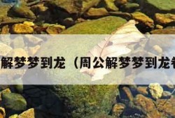 周公解梦梦到龙（周公解梦梦到龙卷风）