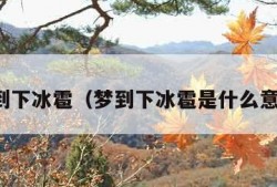 梦到下冰雹（梦到下冰雹是什么意思）