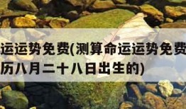 测算命运运势免费(测算命运运势免费一九五六年农历八月二十八日出生的)