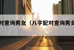 八字配对查询男女（八字配对查询男女准不准）