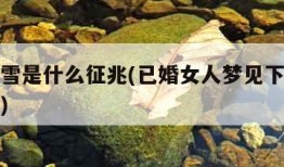 梦见下雪是什么征兆(已婚女人梦见下雪预示着什么)