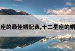 十二星座的最佳婚配表,十二星座的婚配情况