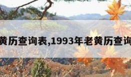 老黄历查询表,1993年老黄历查询表