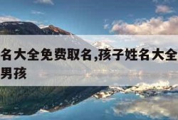 孩子姓名大全免费取名,孩子姓名大全免费取名宝典男孩