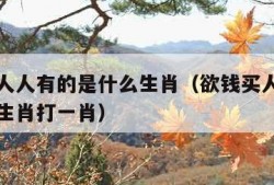 欲钱买人人有的是什么生肖（欲钱买人人有的是什么生肖打一肖）