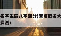 宝宝测名字生辰八字测分(宝宝取名大全生辰八字免费测)