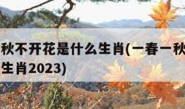 一春一秋不开花是什么生肖(一春一秋不开花是什么生肖2023)