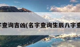 名字查询吉凶(名字查询生辰八字查询)