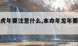 本命年虎年要注意什么,本命年龙年要注意什么