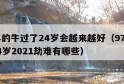 97年的牛过了24岁会越来越好（97年属牛24岁2021劫难有哪些）