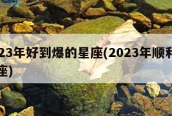 2023年好到爆的星座(2023年顺利的星座)