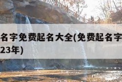 免费起名字免费起名大全(免费起名字免费起名大全23年)