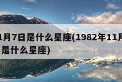 11月7日是什么星座(1982年11月7日是什么星座)