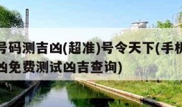 手机号码测吉凶(超准)号令天下(手机号码测吉凶免费测试凶吉查询)