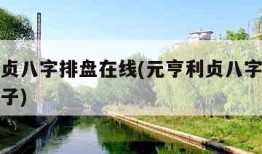 元亨利贞八字排盘在线(元亨利贞八字排盘在线查童子)