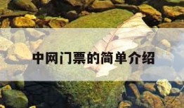 中网门票的简单介绍