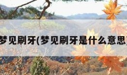 梦见刷牙(梦见刷牙是什么意思)