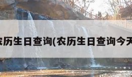 农历生日查询(农历生日查询今天)