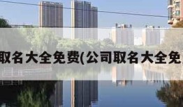 公司取名大全免费(公司取名大全免费版)