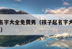 孩子起名字大全免费男（孩子起名字大全免费男2023）