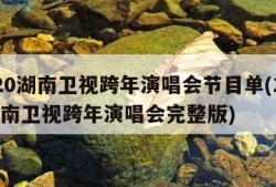 2020湖南卫视跨年演唱会节目单(2020湖南卫视跨年演唱会完整版)