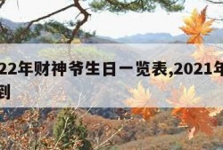 2022年财神爷生日一览表,2021年财神到