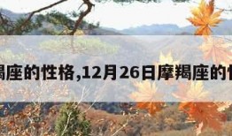 摩羯座的性格,12月26日摩羯座的性格